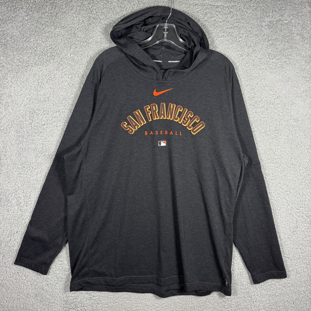 Nike Mens XL San Francisco Giants MLB Authentic Dri-FIT Hoodie Charcoal Grey